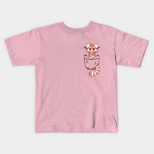 Pocket Red Panda Kids T-Shirt by TechraPockets